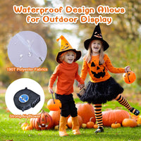 Giantex 2 Pack 0.9 M Halloween Inflatable Eyeballs with Air Blower Red LED Lights