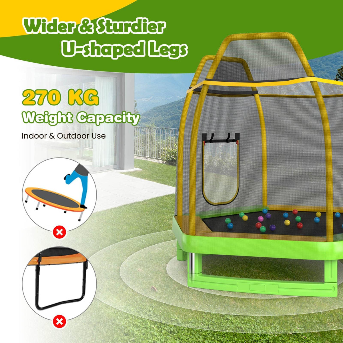 Trampoline for Kids 7FT Kids Trampoline with Slide