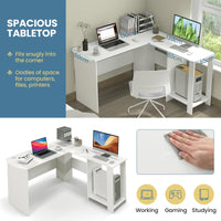 Large L-Shaped Computer Desk, Modern Home Office Writing Desk Workstation