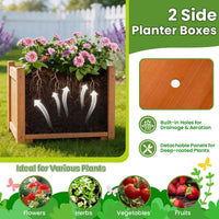Garden Arbor with Gate and 2 Planter Boxes for Backyard