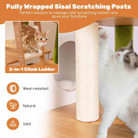 Large Cat Tree w/Litter Box Enclosure, Hidden Cat Washroom