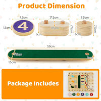 Wooden Balance Beam Set with Stepping Stones for 3+ Toddlers