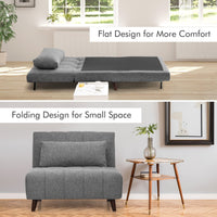 Tri-Fold Down Sofa Bed Chair with Solid Wood Legs