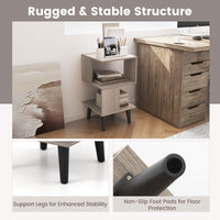 3-Tier Geometric Bookshelf Set of 2, Modern Asymmetrical End Table