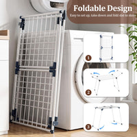 Foldable Laundry Rack with 2 Gullwings and Heavy Duty Metal Frame for Laundry Room
