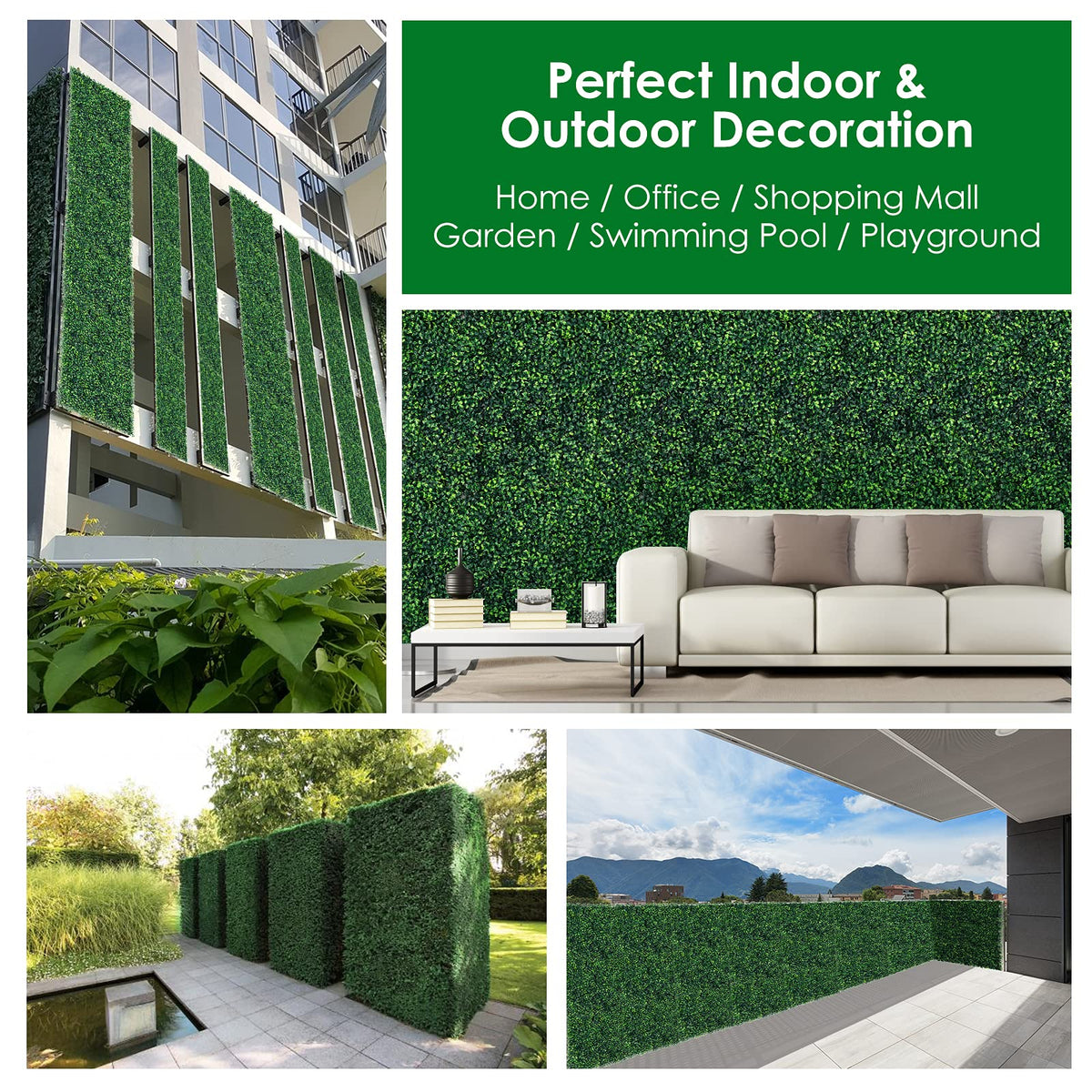 12 Pieces Artificial Plant Vertical Garden Wall Panels