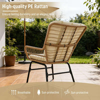 3 Pieces Patio Bistro Set, Outdoor PE Wicker Conversation Set