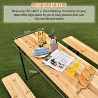 3PCS Outdoor Folding Picnic Table Bench Set