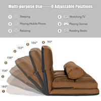 Giantex Adjustable Floor Sofa 6-Position Foldable Lazy Sofa Bed with Detachable Cloth Cover