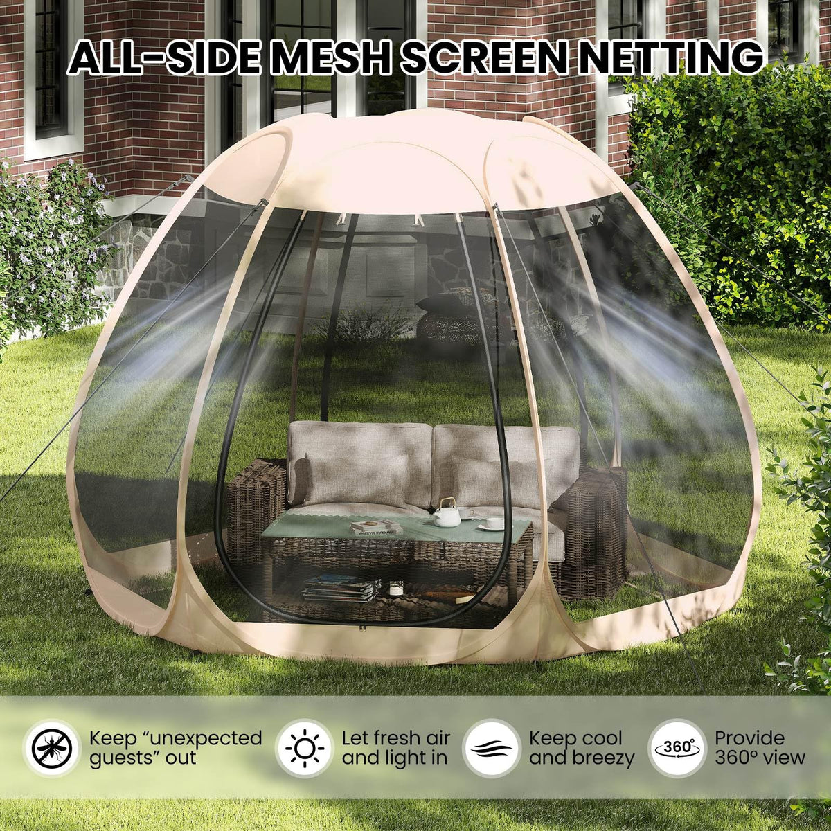 3 X 2.8 M Pop up Mesh Screen House for 4-6 People
