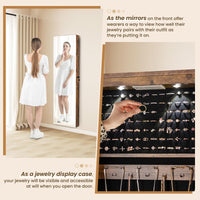 Mirror Jewelry Armoire, Wall Mounted/Over Door Jewelry Organizer