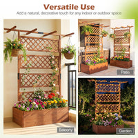 185cm Planter Box with Trellis and Flat Roof for Climbing Plants