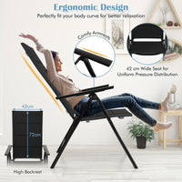 Patio Folding Chair Set with Soft Padded Seat for Porch Pool Backyard Camping