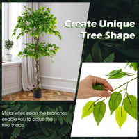 Giantex 150 CM Artificial Ficus Tree Tall Indoor Plant with 882 Leaves