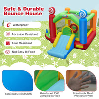 Kids Inflatable Bounce House, Candy Theme Jumping Castle w/Jumping Area with 680W Blower