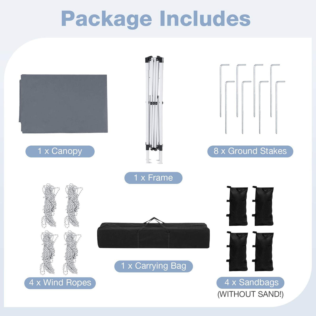 3 X 3 m Pop up Canopy Tent with Carrying Bag and 8 Stakes