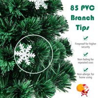 90/120/150cm Pre-Lit Fiber Optic Christmas Tree with 85/125/170 PVC Tips for Holiday Decor
