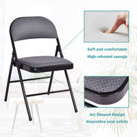 Giantex 4-Pack Folding Chairs, Fabric Folding Chairs