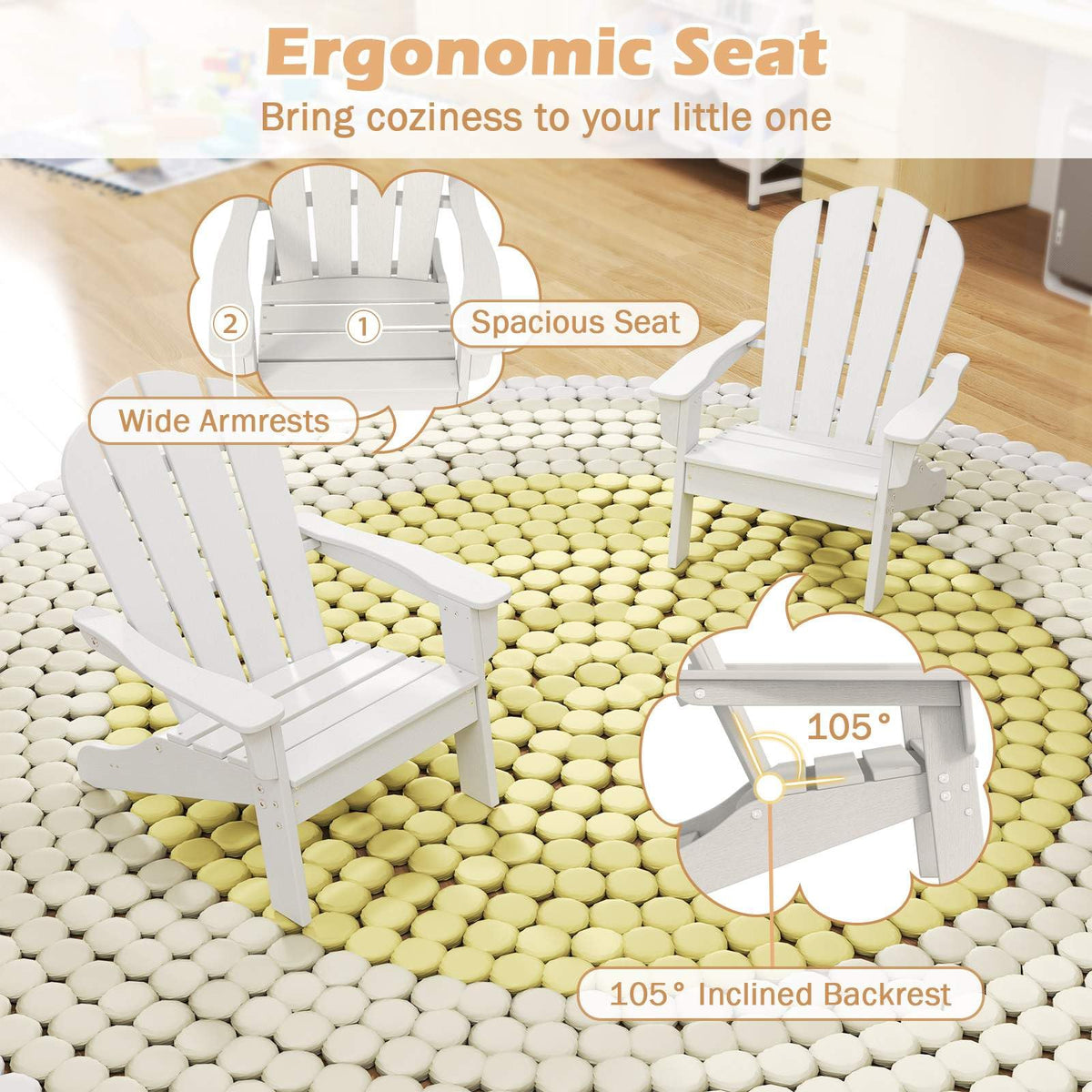 All-Weather HDPE Toddler Lawn Chair with Ergonomic Design