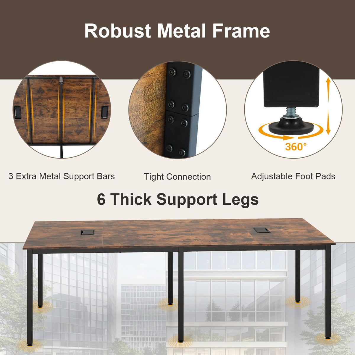 240 x 120cm Large Meeting Table Seats up to 10 People