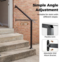 Wall Mount Adjustable Galvanized Steel Handrail for Outdoor Steps