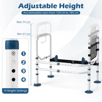 Foldable Toilet Safety Frame with Adjustable Height and Width Non-Slip Design