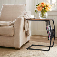 Giantex C-Shaped End Table with Side Pocket