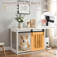 Dog Crate Furniture, 80 cm Heavy Duty Dog Kennel with Sliding Barn Door