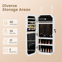 Lockable Full-Length Mirror Jewelry Cabinet