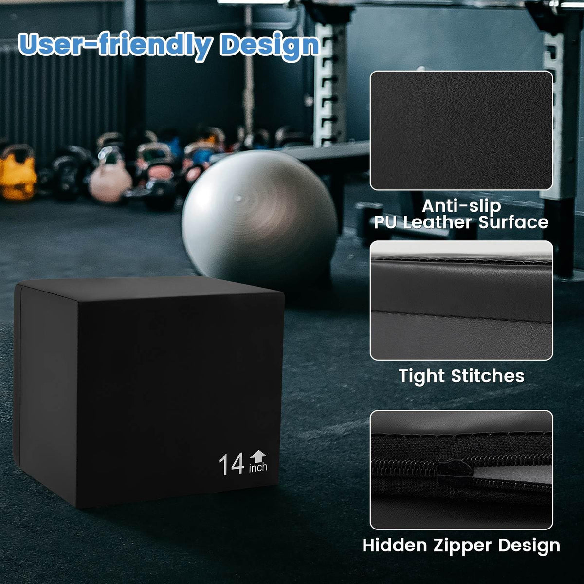 3 in 1 Foam Plyometric Box, 12/14/16 Inch Foam Jumping Box