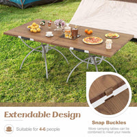 2 Pack Folding Camping Table Extendable Lightweight Picnic Table