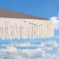 2.1m Patio Umbrella with Fringe Sun-Protective Polyester Canopy