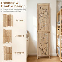 Giantex 4/6-Panel Wooden Room Divider Privacy Screen (4-Panel)