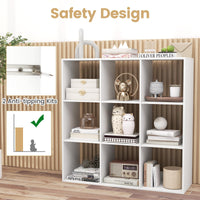 9-Cube Bookshelf, Modern Cubby Bookcase with Back