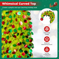 150 cm Pop Up Whimsical Christmas Tree with Top Ball Ornament for Home Office