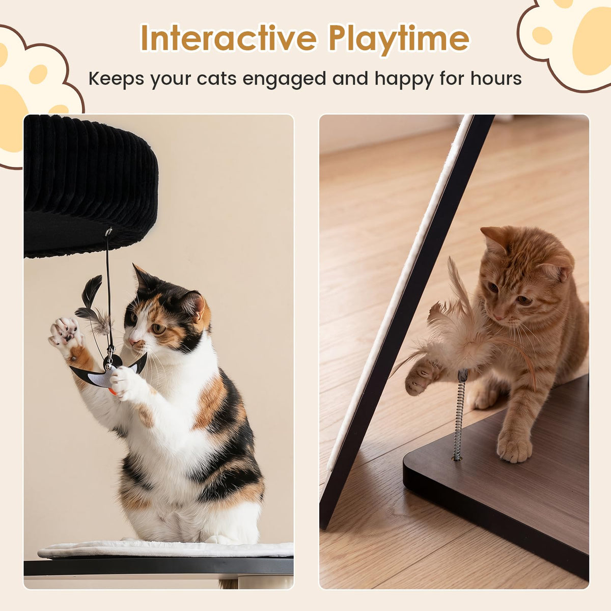 Large Cat Tree Tower with Condo Scratching Posts and Ramp for Cats