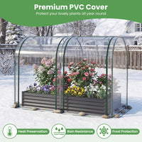 180x90x30cm Galvanized Raised Garden Bed with Greenhouse Cover