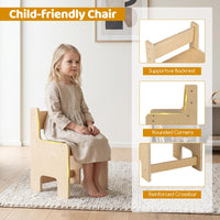 Kids Sensory Table and Chair Set with Adjustable Height 2 Bins for Water Sand Play