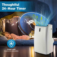 14000/16000 BTU 4-in-1 Portable Air Conditioner with Fan and Sleep Mode