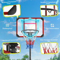 Basketball Hoop Stand, Adjustable Basketball Hoop w/ 193-248cm Height Adjustment