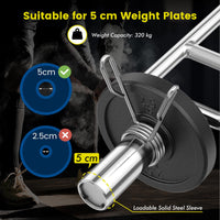 84.5 cm Inch Olympic Triceps Bar, 320 kg Solid Steel Weight Bar