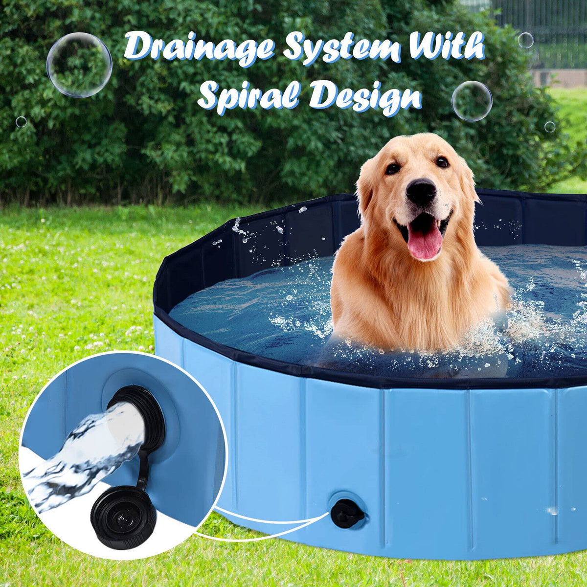 Multifunctional Dog Swimming Pool w/Thickened Non-Slip Bottom, Non-Toxic PVC