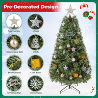 150/180cm Artificial Christmas Tree, Hinged, Pre-Lit