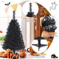 3ft Unlit Black Christmas Tree, Artificial Halloween Tree