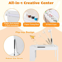 Multi-functional Kids Art Easel Table & Chair Set, Toddler Craft Drawing Writing Desk