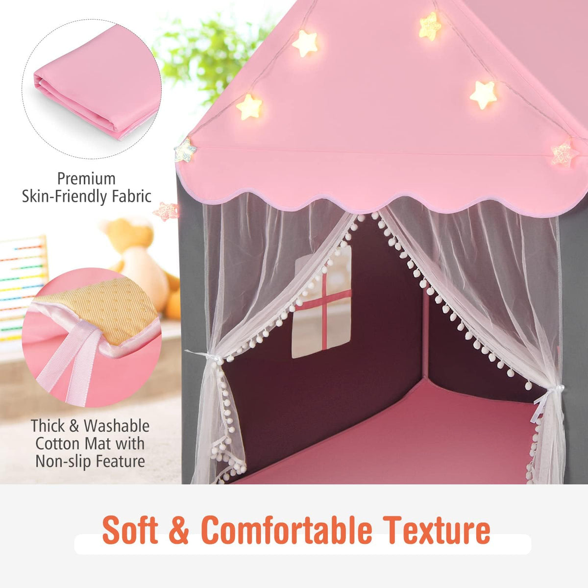 Indoor Outdoor Princess Tent for Boys & Girls