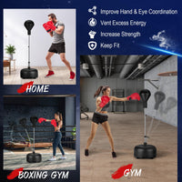 Punching Bag with Stand and 4-Position Adjustable Height Setting