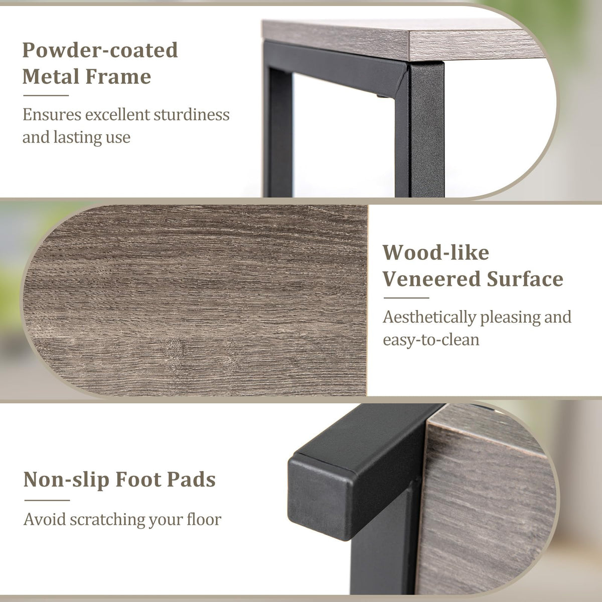 3 Tier Tall Metal Plant Stand with Anti-tipping Device for Balcony Living Room Office