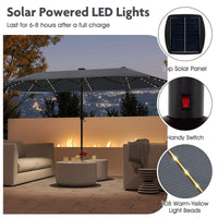 3.9 m Large Patio Umbrella w/LED Solar Lights
