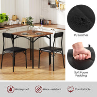 3-Piece Dining Table Set, Square Kitchen Table & 2 Chairs